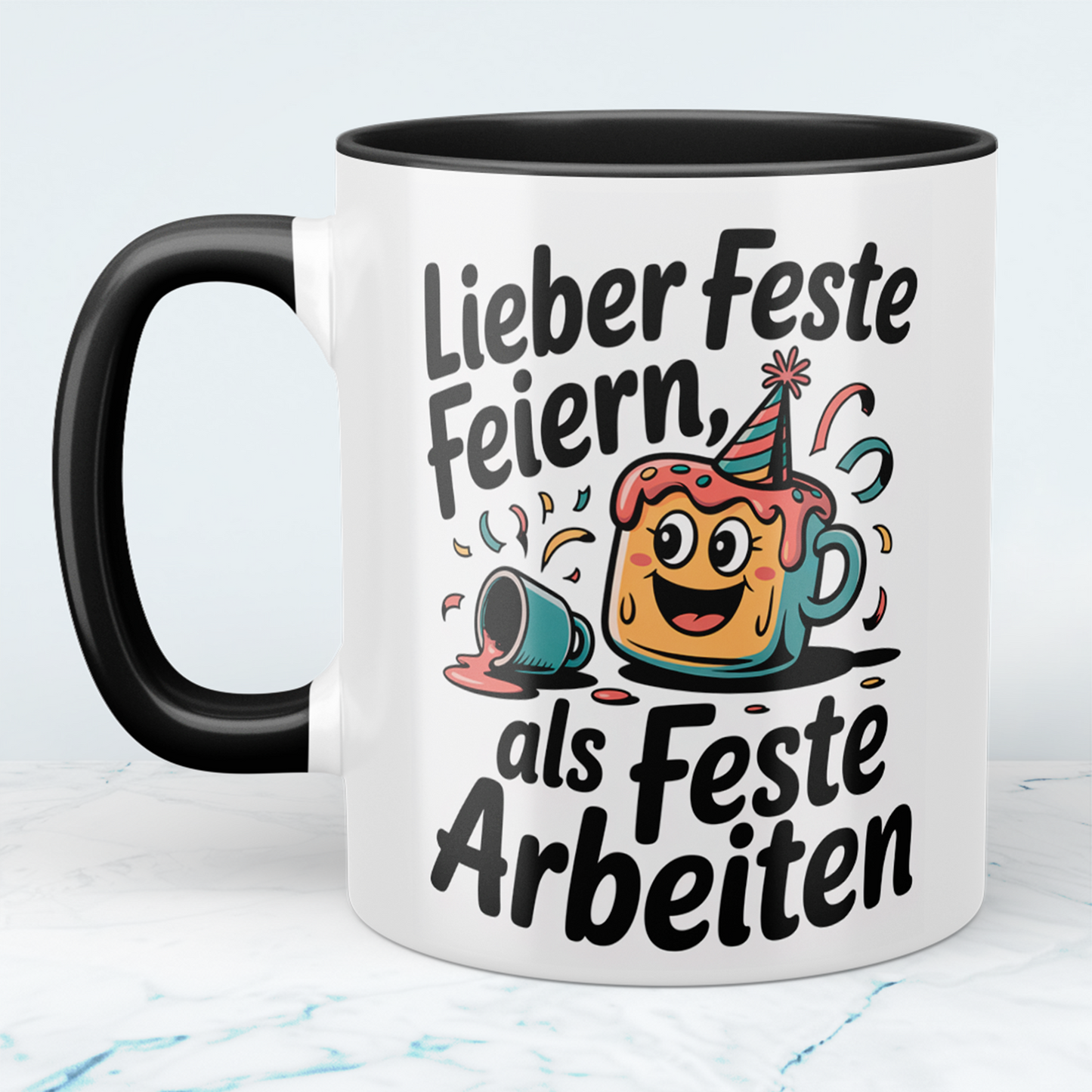 Feierlaune garantiert: “Lieber feste feiern, als feste arbeiten!” – Humorvolles Geschenk für den Büroalltag