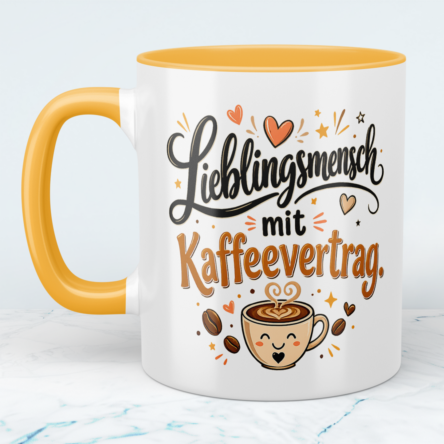Tasse "Lieblingsmensch mit Kaffeevertrag" – Lustiges Geschenk für Kaffee-Fans