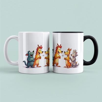 Lustige Cartoon-Kindertasse: Magische Tiere, bunte Designs, perfekt für kleine Abenteuerlustige!