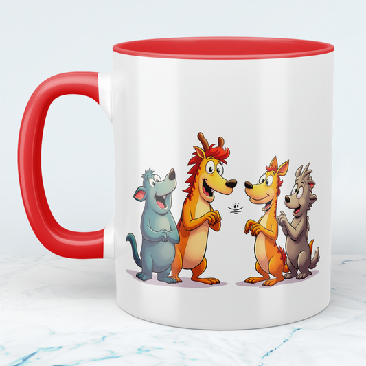 Lustige Cartoon-Kindertasse: Magische Tiere, bunte Designs, perfekt für kleine Abenteuerlustige!