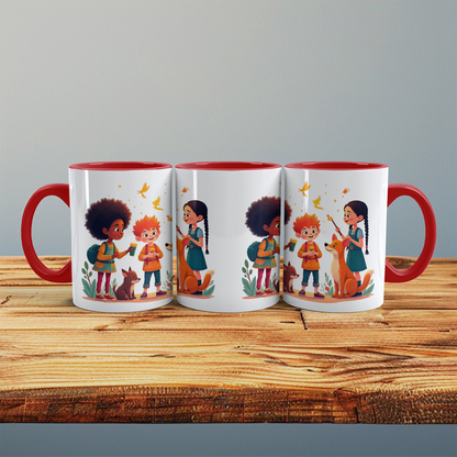 Lustige, bedruckte Tasse mit magischen Tieren und Figuren – das perfekte Geschenk für Kinder!