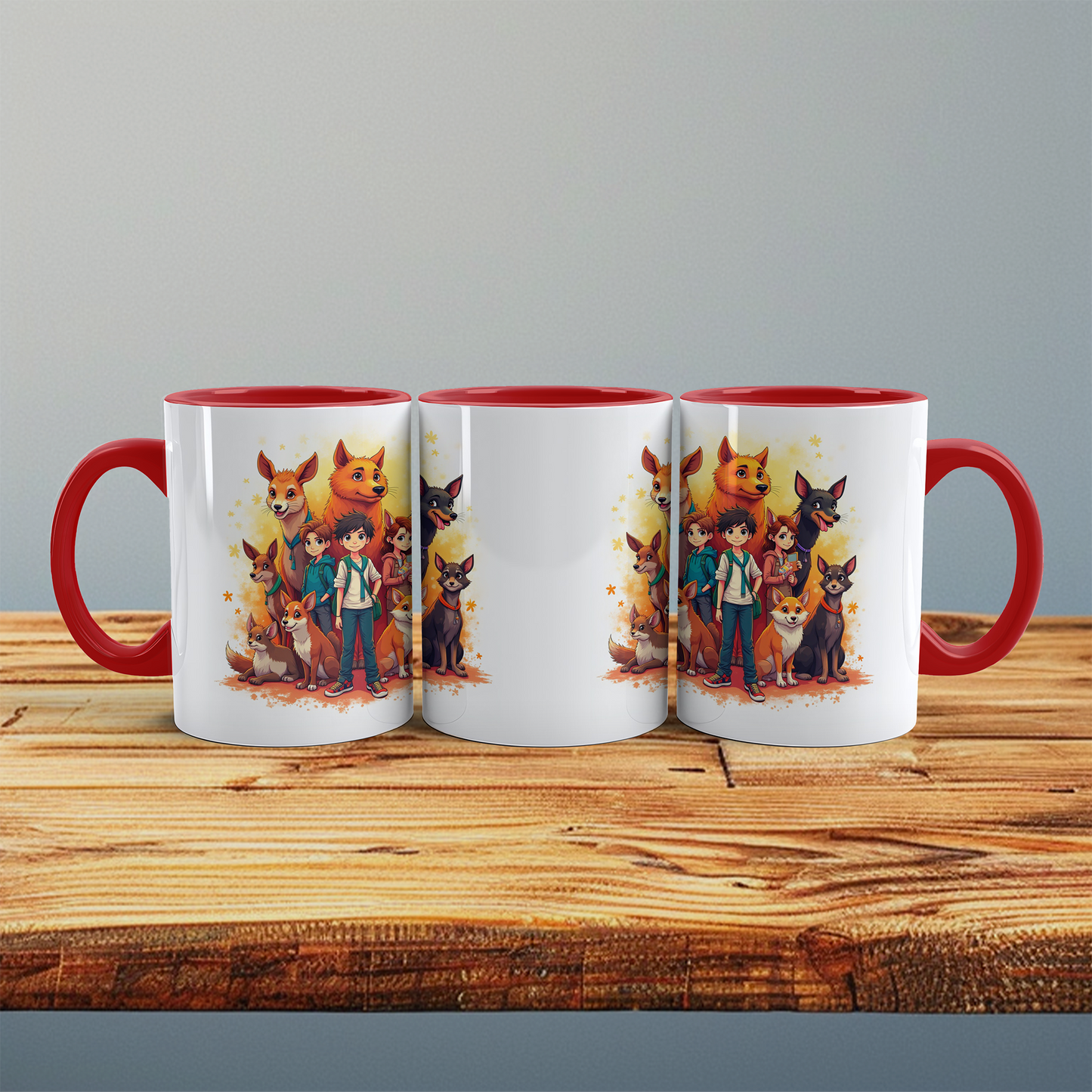 Lustige bedruckte Tasse mit magischen Tieren und Kindern - Perfektes Geschenk für jeden Anlass!