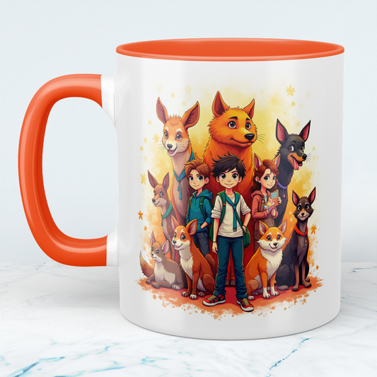 Lustige bedruckte Tasse mit magischen Tieren und Kindern - Perfektes Geschenk für jeden Anlass!