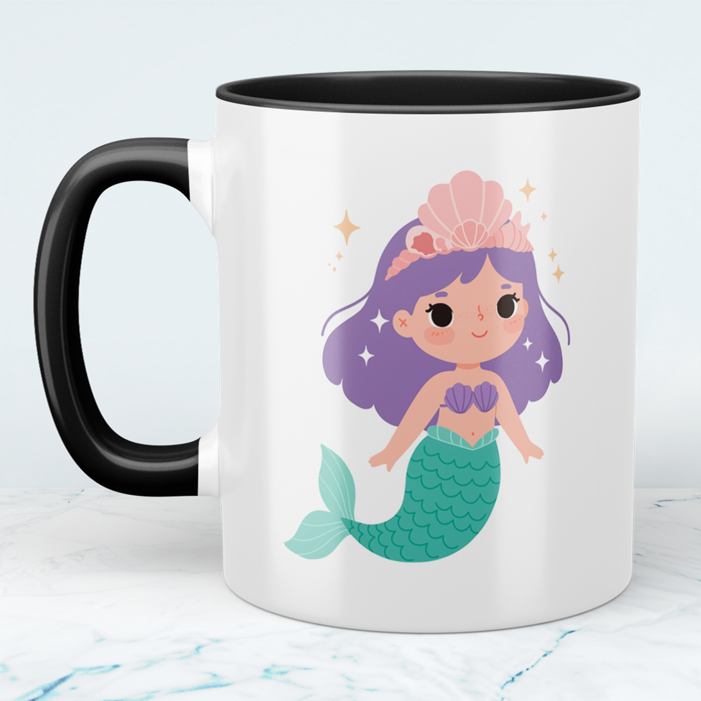 Meerjungfrau Tasse für Kinder – Süße, bedruckte Geschenk-Tasse