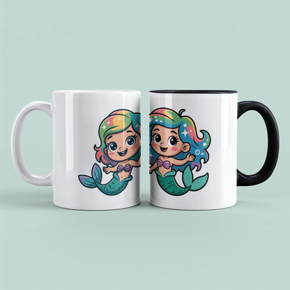 Niedliche bedruckte Tasse mit Meerjungfrau – Kinder Geschenk, süßes Motiv