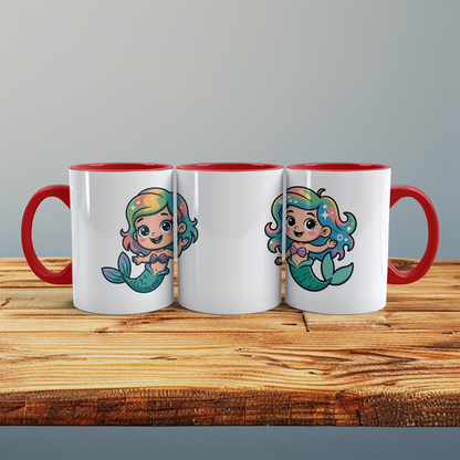 Niedliche bedruckte Tasse mit Meerjungfrau – Kinder Geschenk, süßes Motiv