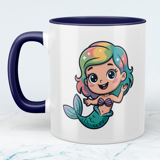 Niedliche bedruckte Tasse mit Meerjungfrau – Kinder Geschenk, süßes Motiv