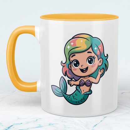 Niedliche bedruckte Tasse mit Meerjungfrau – Kinder Geschenk, süßes Motiv