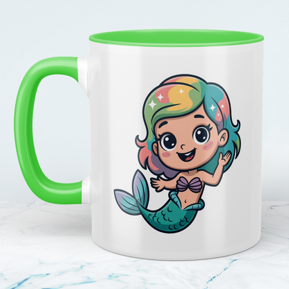 Niedliche bedruckte Tasse mit Meerjungfrau – Kinder Geschenk, süßes Motiv