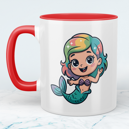 Niedliche bedruckte Tasse mit Meerjungfrau – Kinder Geschenk, süßes Motiv