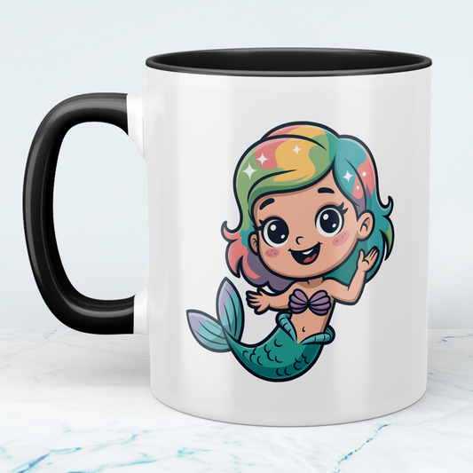 Niedliche bedruckte Tasse mit Meerjungfrau – Kinder Geschenk, süßes Motiv
