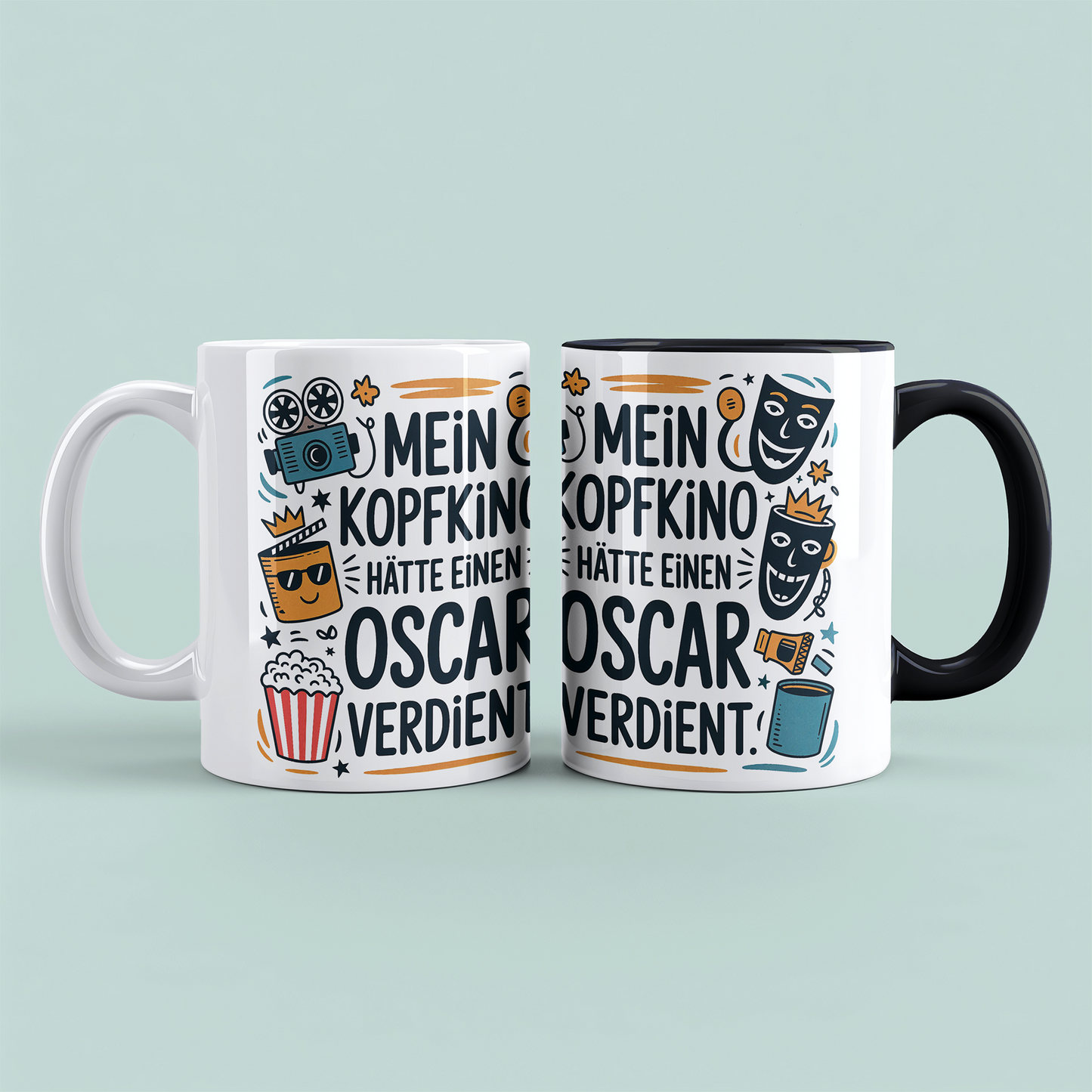 Witzige Kaffeetasse fürs Büro – Geschenk für Kollegen: Mein Kopfkino hätte einen Oscar verdient