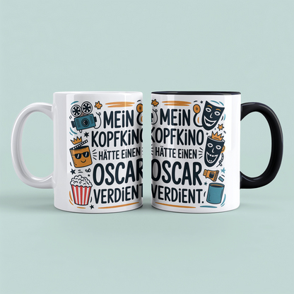 Witzige Kaffeetasse fürs Büro – Geschenk für Kollegen: Mein Kopfkino hätte einen Oscar verdient