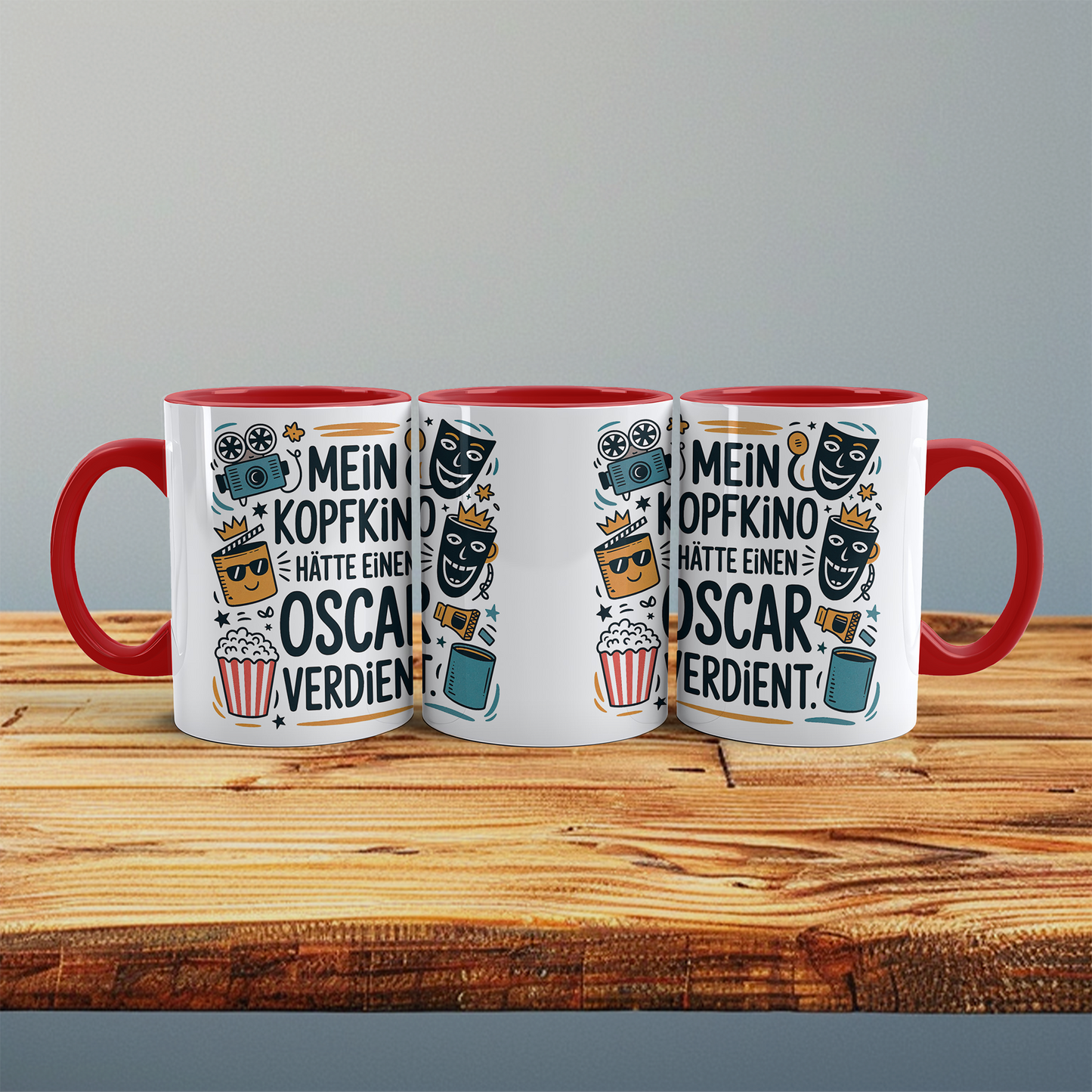 Witzige Kaffeetasse fürs Büro – Geschenk für Kollegen: Mein Kopfkino hätte einen Oscar verdient