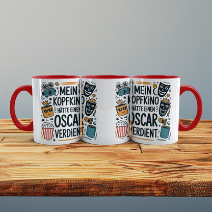 Witzige Kaffeetasse fürs Büro – Geschenk für Kollegen: Mein Kopfkino hätte einen Oscar verdient