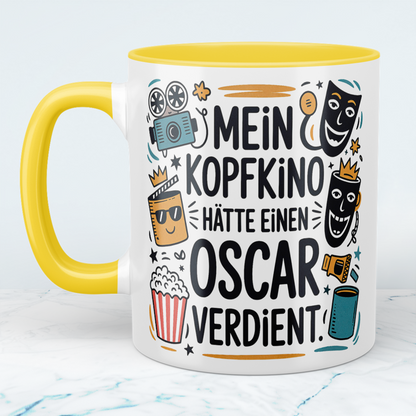 Witzige Kaffeetasse fürs Büro – Geschenk für Kollegen: Mein Kopfkino hätte einen Oscar verdient
