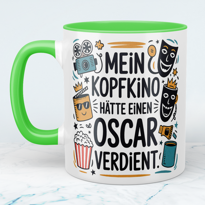 Witzige Kaffeetasse fürs Büro – Geschenk für Kollegen: Mein Kopfkino hätte einen Oscar verdient