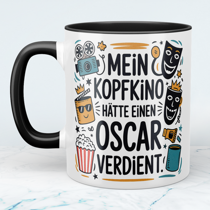 Witzige Kaffeetasse fürs Büro – Geschenk für Kollegen: Mein Kopfkino hätte einen Oscar verdient