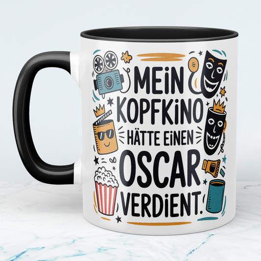 Witzige Kaffeetasse fürs Büro – Geschenk für Kollegen: Mein Kopfkino hätte einen Oscar verdient