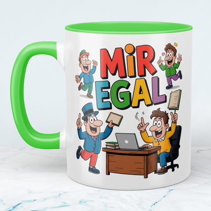 Spaßige Kaffeetasse „Mir Egal“ – Lustiges Büro-Geschenk für Kollegen und Freunde