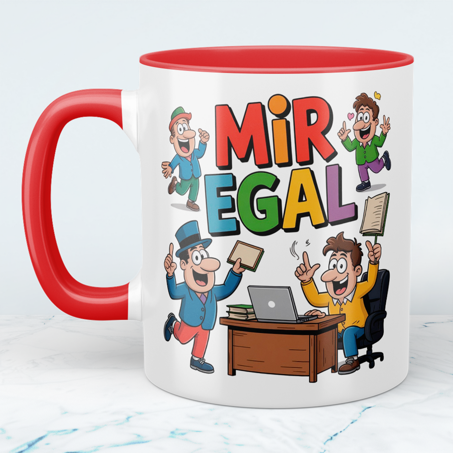 Spaßige Kaffeetasse „Mir Egal“ – Lustiges Büro-Geschenk für Kollegen und Freunde