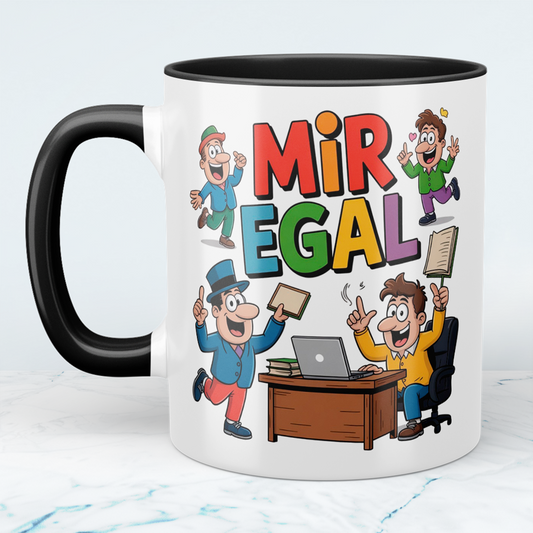 Spaßige Kaffeetasse „Mir Egal“ – Lustiges Büro-Geschenk für Kollegen und Freunde