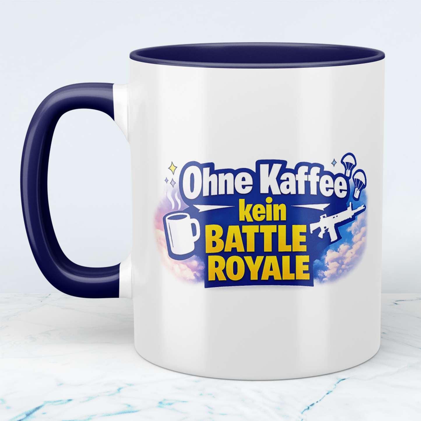Ohne Kaffee kein Battle Royale Tasse – Gamer Kaffeebecher für Fortnite & Gaming Fans