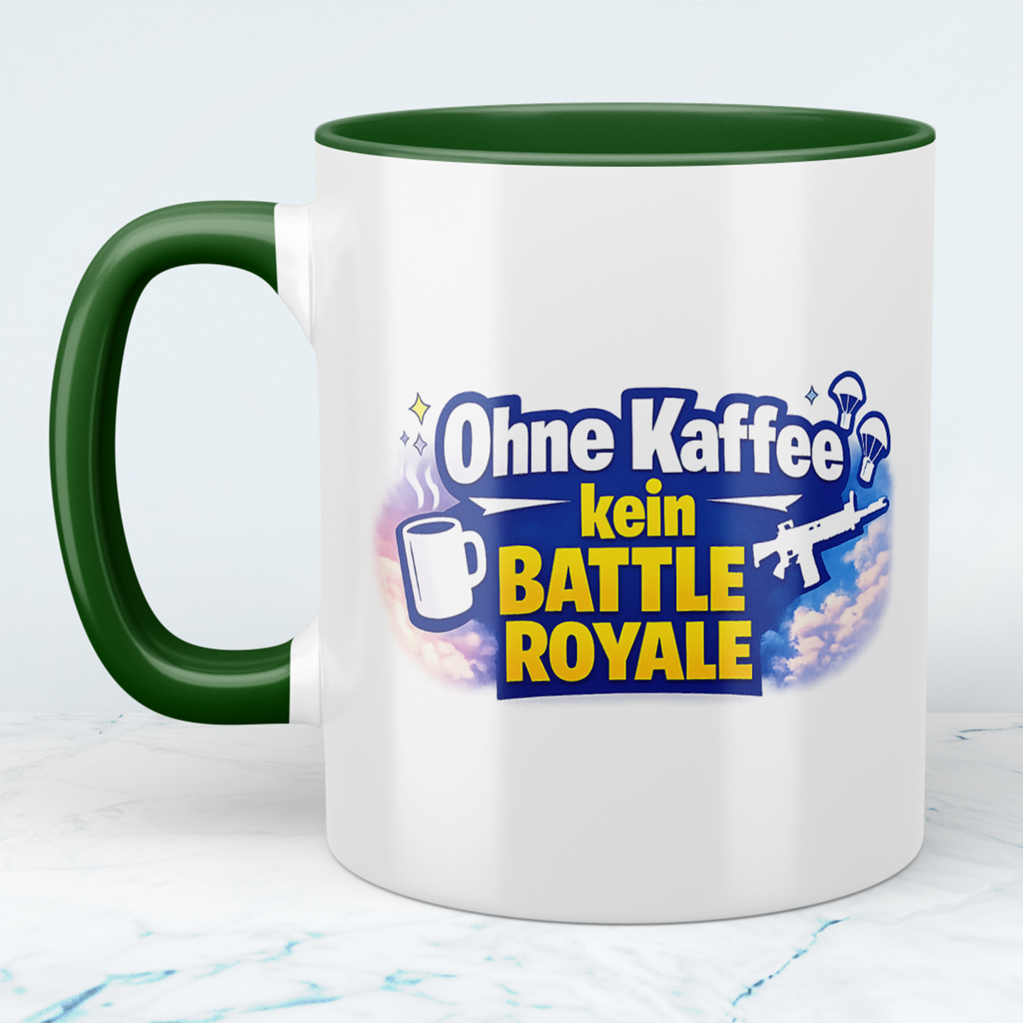 Ohne Kaffee kein Battle Royale Tasse – Gamer Kaffeebecher für Fortnite & Gaming Fans