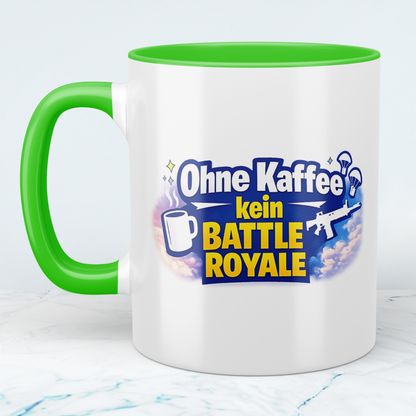 Ohne Kaffee kein Battle Royale Tasse – Gamer Kaffeebecher für Fortnite & Gaming Fans