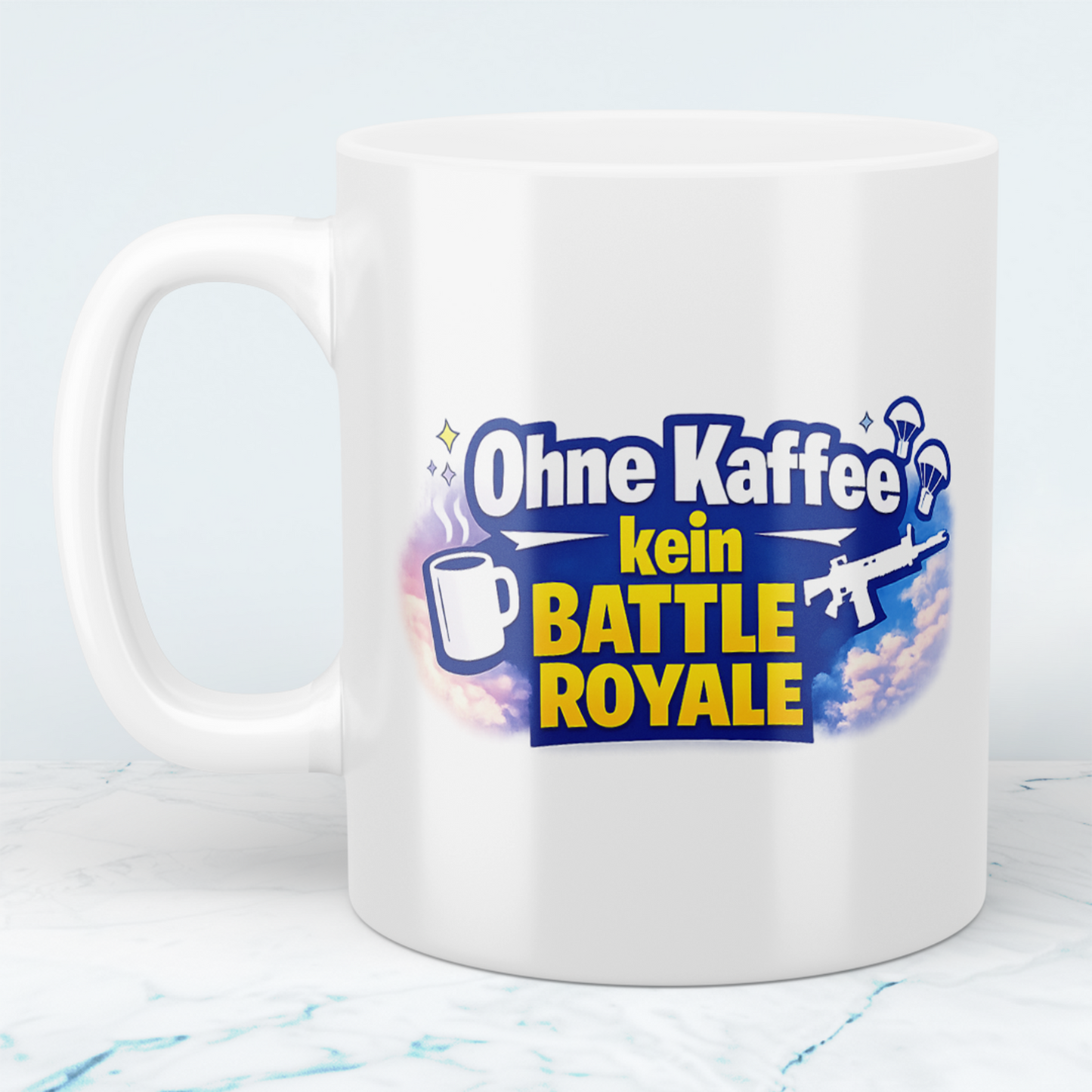 Ohne Kaffee kein Battle Royale Tasse – Gamer Kaffeebecher für Fortnite & Gaming Fans