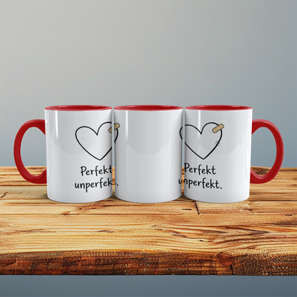 Lustige Bürotasse mit Spruch „Perfekt – unperfekt“ | Geschenk für Kollegen & Arbeit
