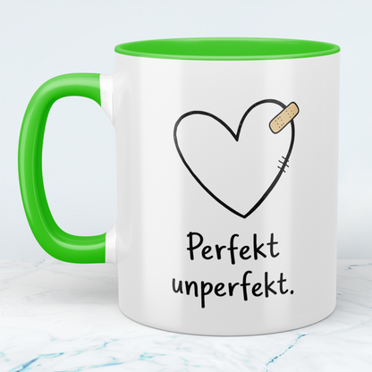 Lustige Bürotasse mit Spruch „Perfekt – unperfekt“ | Geschenk für Kollegen & Arbeit