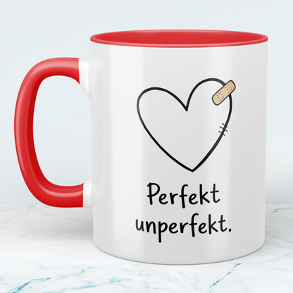 Lustige Bürotasse mit Spruch „Perfekt – unperfekt“ | Geschenk für Kollegen & Arbeit