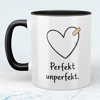 Lustige Bürotasse mit Spruch „Perfekt – unperfekt“ | Geschenk für Kollegen & Arbeit