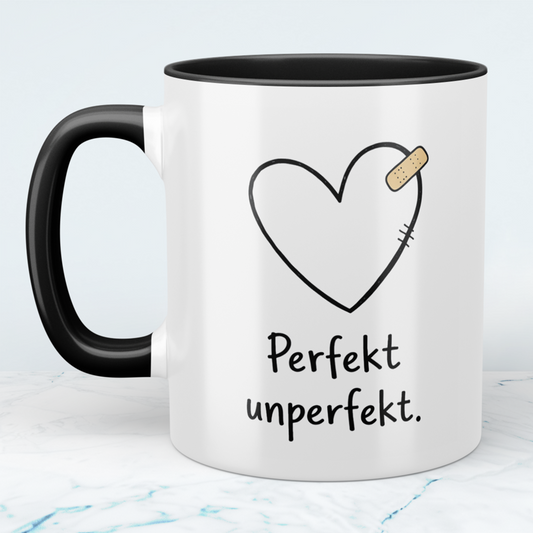 Lustige Bürotasse mit Spruch „Perfekt – unperfekt“ | Geschenk für Kollegen & Arbeit