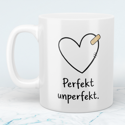 Lustige Bürotasse mit Spruch „Perfekt – unperfekt“ | Geschenk für Kollegen & Arbeit