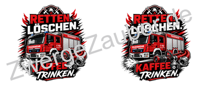 Feuerwehr Tasse "Retten Löschen Kaffee trinken" – Geschenk für Feuerwehrleute