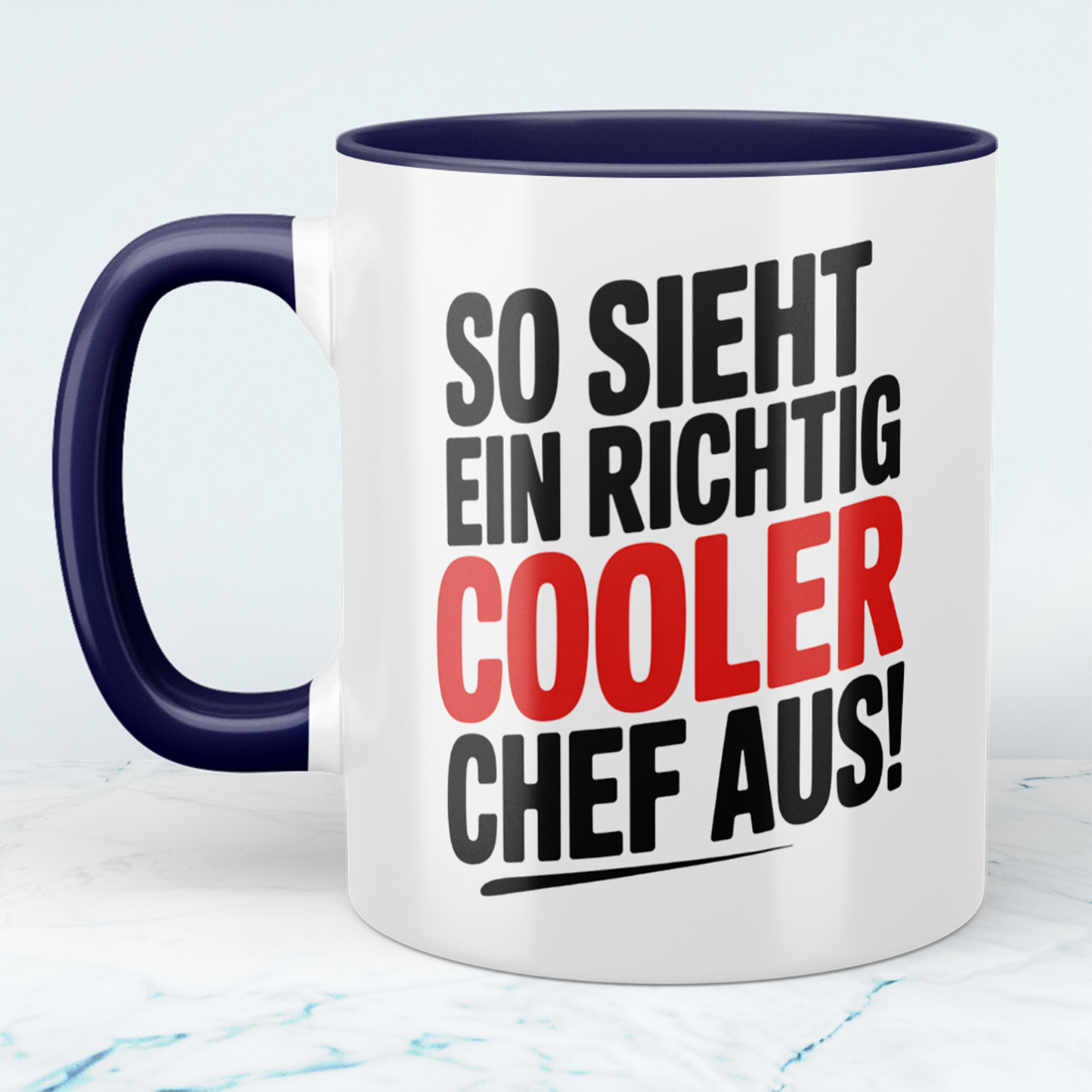 Lustige Tasse mit Spruch „Sie sieht ein richtig cooler Chef aus!“ – Geschenkidee für Chef, Kollegen & Büro