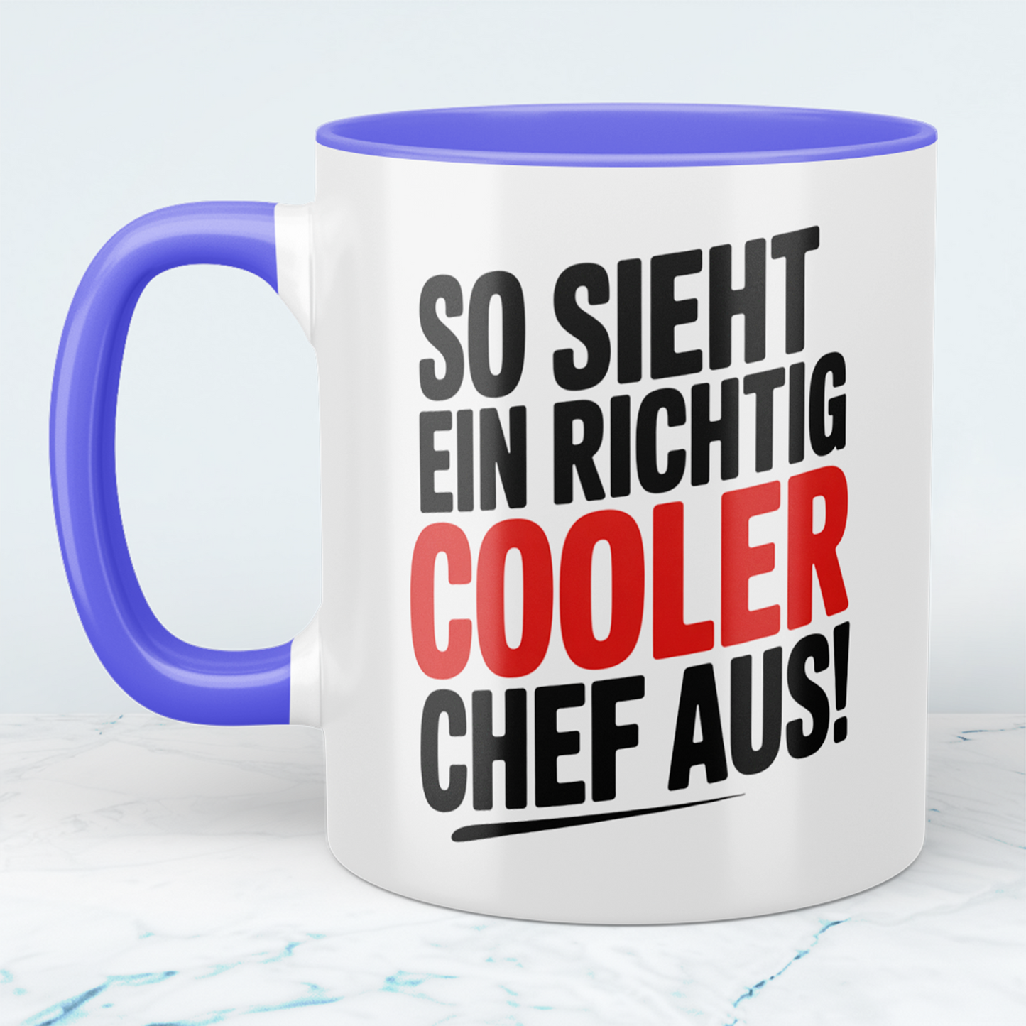 Lustige Tasse mit Spruch „Sie sieht ein richtig cooler Chef aus!“ – Geschenkidee für Chef, Kollegen & Büro