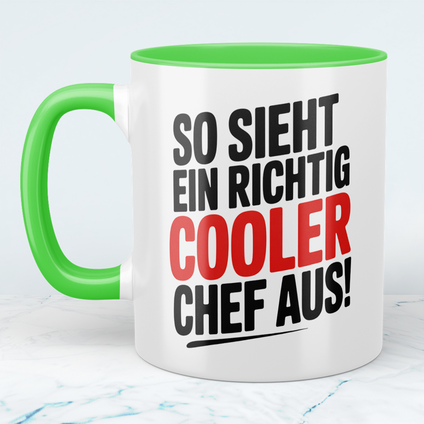Lustige Tasse mit Spruch „Sie sieht ein richtig cooler Chef aus!“ – Geschenkidee für Chef, Kollegen & Büro