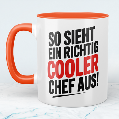 Lustige Tasse mit Spruch „Sie sieht ein richtig cooler Chef aus!“ – Geschenkidee für Chef, Kollegen & Büro