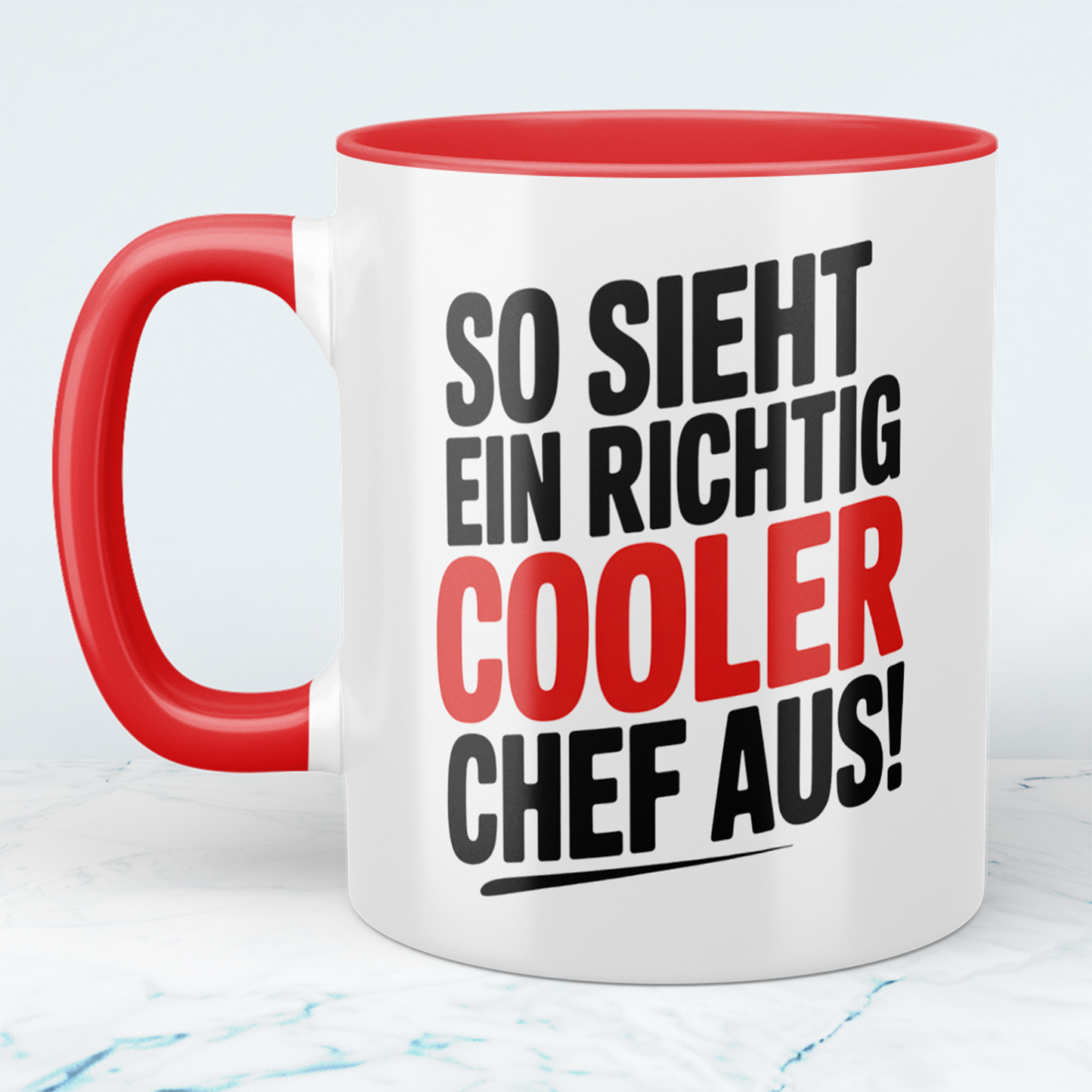 Lustige Tasse mit Spruch „Sie sieht ein richtig cooler Chef aus!“ – Geschenkidee für Chef, Kollegen & Büro