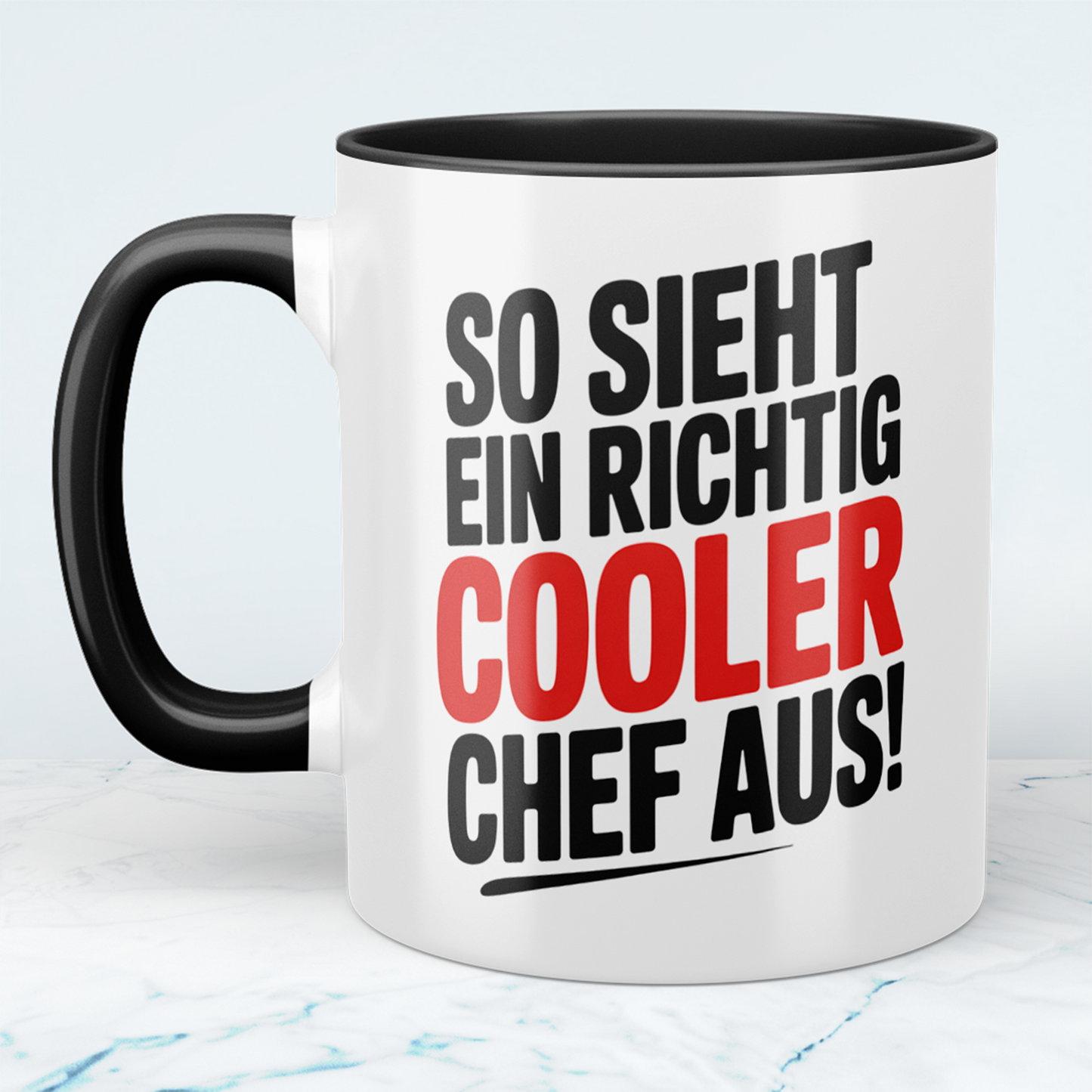 Lustige Tasse mit Spruch „Sie sieht ein richtig cooler Chef aus!“ – Geschenkidee für Chef, Kollegen & Büro