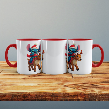 Lustige Stitch-Weihnachtskindertasse – Niedliches Geschenk für kleine Weihnachtsfreunde