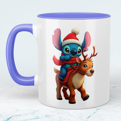 Lustige Stitch-Weihnachtskindertasse – Niedliches Geschenk für kleine Weihnachtsfreunde
