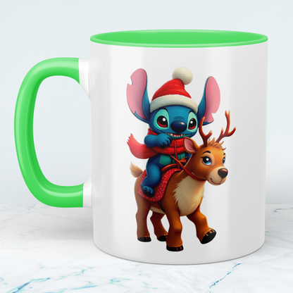 Lustige Stitch-Weihnachtskindertasse – Niedliches Geschenk für kleine Weihnachtsfreunde