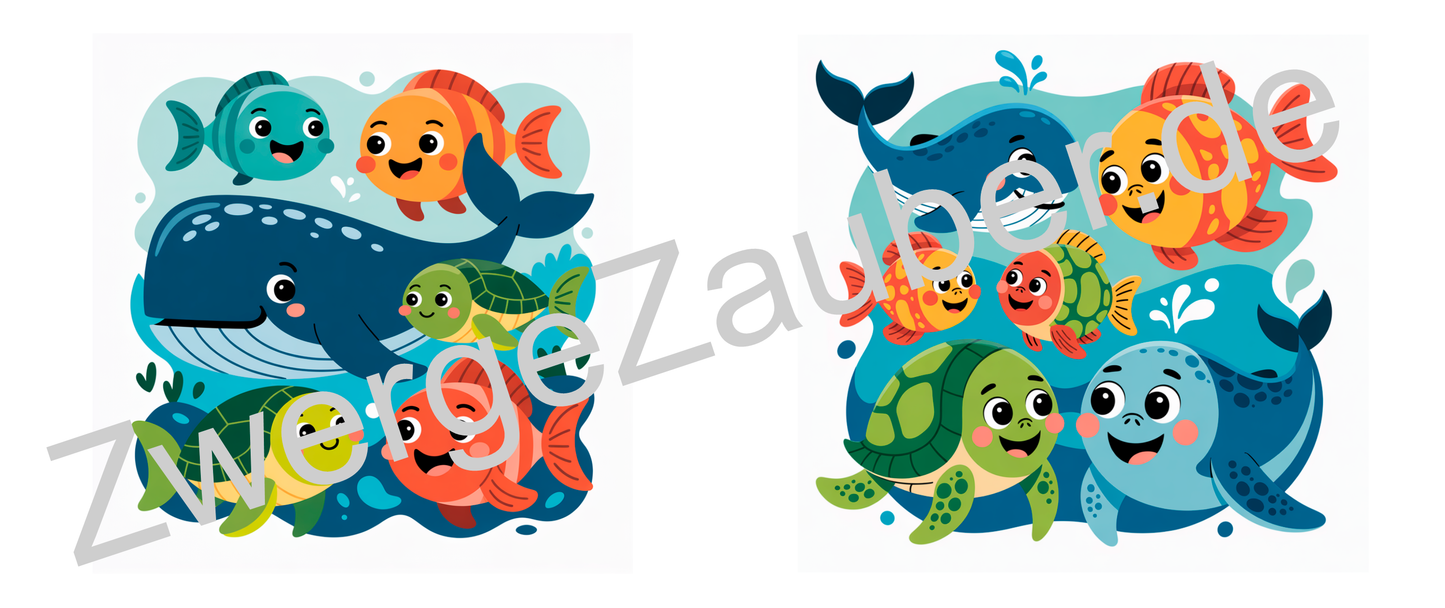 Zauberhafte Kindertasse mit Wal & Fischen – Liebevolles Geschenk für Kinder
