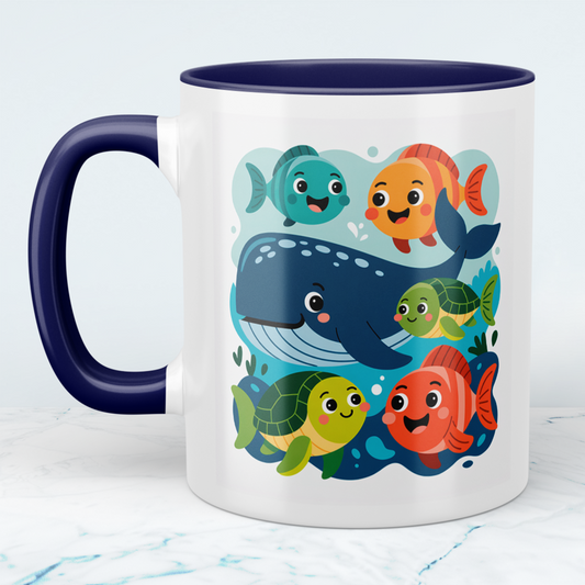 Zauberhafte Kindertasse mit Wal & Fischen – Liebevolles Geschenk für Kinder