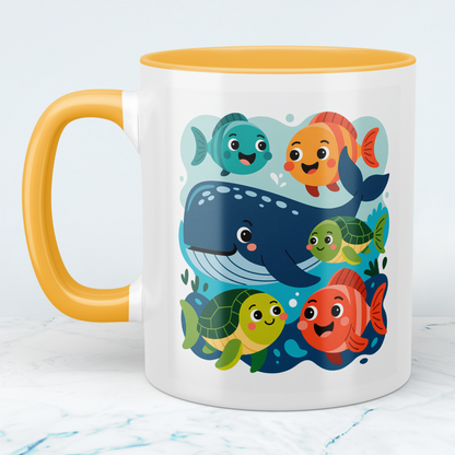 Zauberhafte Kindertasse mit Wal & Fischen – Liebevolles Geschenk für Kinder