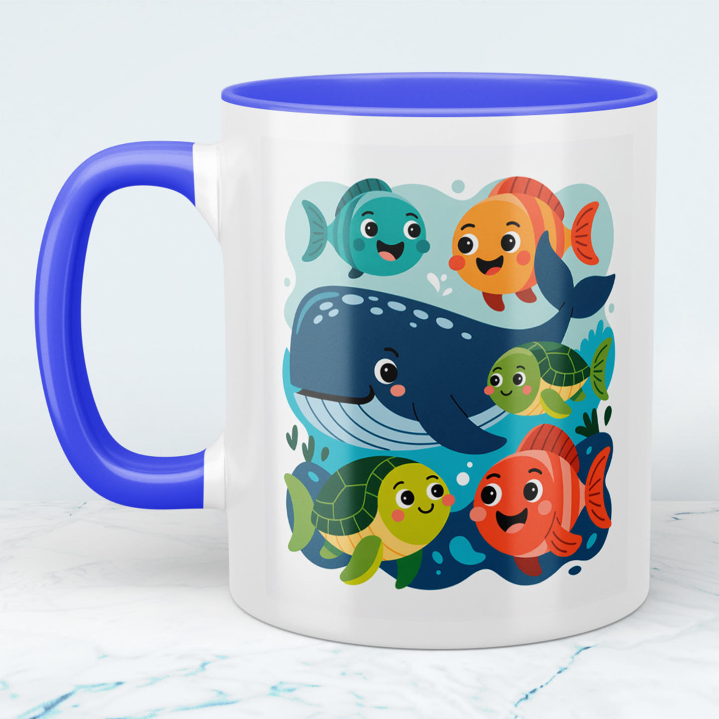 Zauberhafte Kindertasse mit Wal & Fischen – Liebevolles Geschenk für Kinder